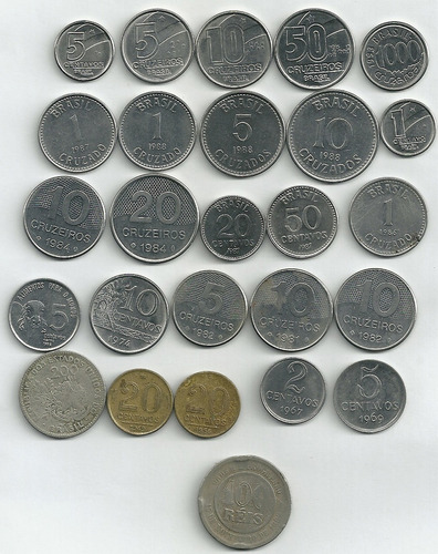 5 Centavos 1969 1975 (fao) 1989 + 200 Réis 1901 +21 Moedas