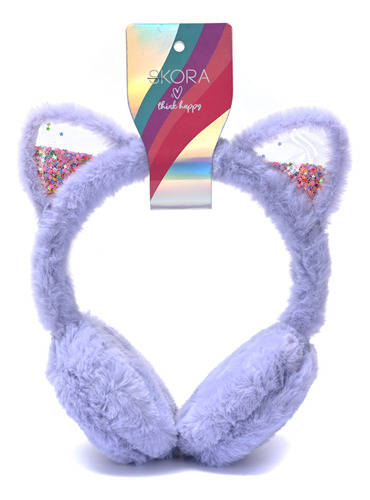 Orejera Skora De Peluche Infantil Orejitas Piel Tun Tunishop Color Violeta Diseño De La Tela N/a