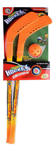 Juego De Hockey Con Pelota Y Disco Color Naranja