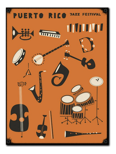 #1344 - Cuadro Vintage 30 X 40 - Puerto Rico Jazz Música