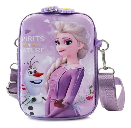 Frozen Cartera Bandolera Anna, Elsa Y Olaf Lila