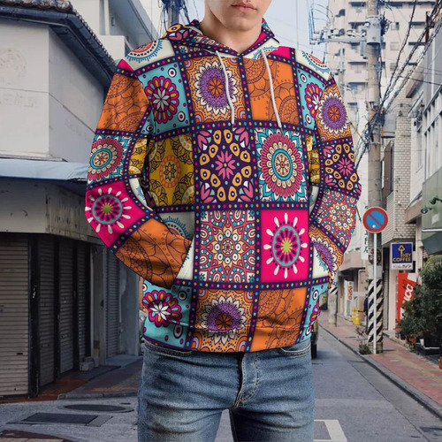 Sudadera Con Capucha 3d De Moda Con Estampado De Mosaico