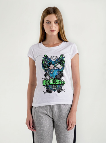 Polera Mujer Izuku Midoriya - My Hero Academia, Poliester