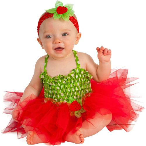 Disfraz Para Bebé Vestido Tutú De Fresa Talla 0-6 Meses