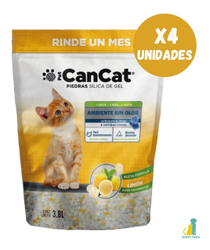 Silica Cancat Limón 4 X 3,8 Lts. - Happy Tails