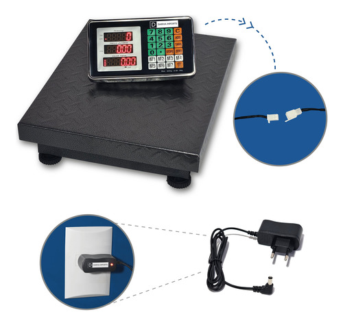 Balança Plataforma Digital 400kg S/coluna Com Garantia. Cinza