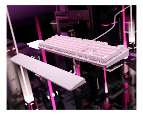 Teclado Mecanico Fantech Maxpower MK853 V2 Led Branco Switch Azul Rosa MK853V2-PK-BE