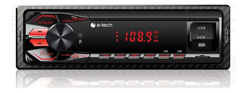 Som automotivo E-Tech Imports ET-MP3 04 com USB, bluetooth e leitor de cartão SD