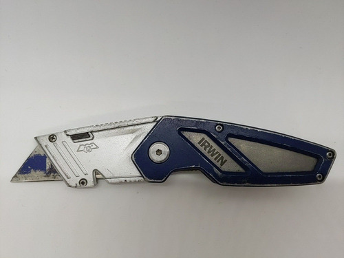 Irwin Liner Lock Plain Edge Blue Folding Box Cutter Ccq