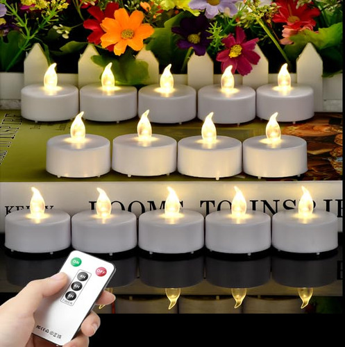 Velas Led De Te Con Control Remoto, Vela Parpadeante Sin Lla