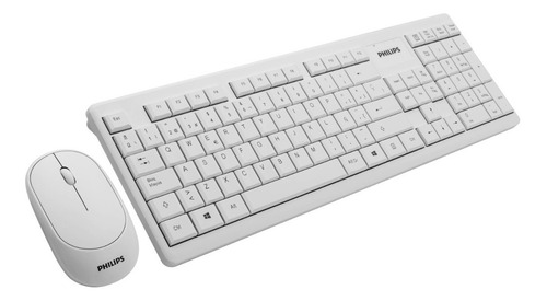 Imagen 1 de 9 de Combo Teclado + Mouse Inalambrico Philips Mod Spt6314 Blanco