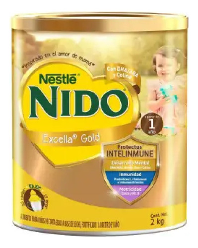 Alimento Para Niños, Base De Leche Nido Excella Gold 2kg