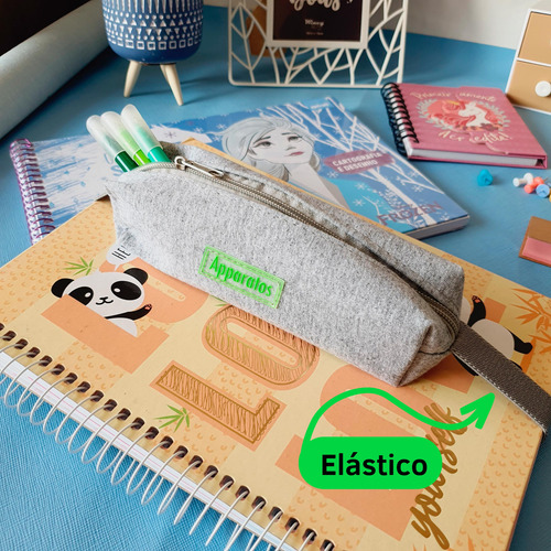 Estojo Pequeno Com Elástico ( Verde Fluor )