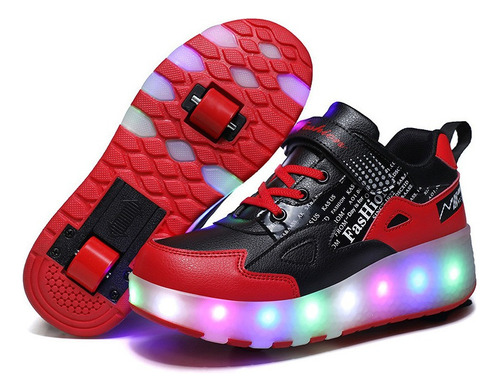 Tenis Patines Led Con 2 Ruedas, Zapatos De Skate -h