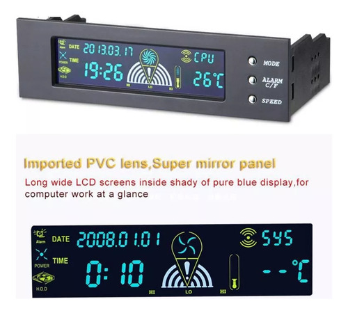 Panel Lcd Medidor De Temperatura Para Pc 