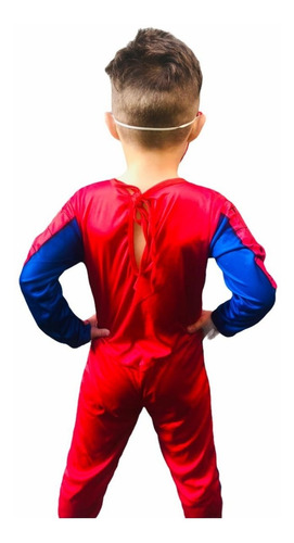 Imagem 6 de 7 de Roupa Infantil Fantasia Longa Com Enchimento Homem-aranha