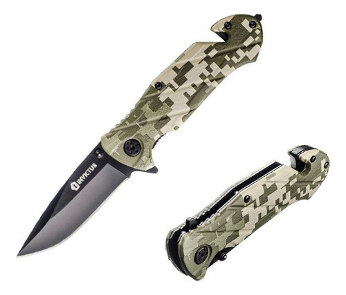 Canivete Tático Squad Militar Camuflado Invictus Caça Tatica