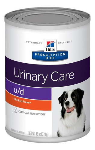 Alimento Hill's Prescription Diet Urinary Care u/d para cão adulto todos os tamanhos sabor frango em lata de 370g