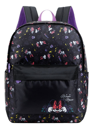 Mochila Costas Escolar Minnie Mouse Preto Xeryus