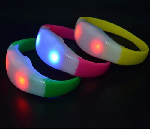 Imagen 2 de 10 de Luces Led Brazaletes Led Con Logo Fiestas Concierto Eventos