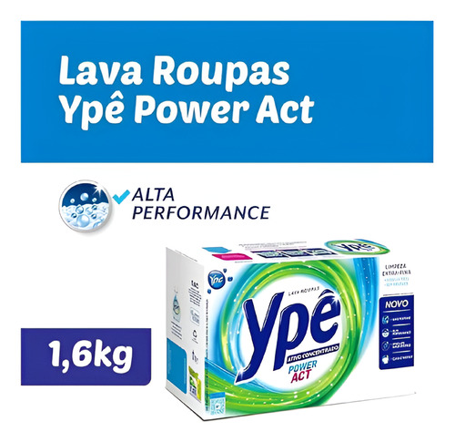 Sabão Lava Roupas Em Pó Ypê Power Act 1,6kg