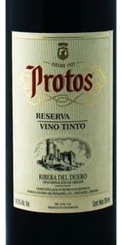 Pack De 6 Vino Tinto Protos Reserva Tinta 750 Ml