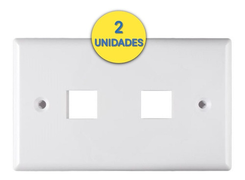 Tapa Faceplate 2 Puntos Rj45 Blanca Coupler Con Tornillo 