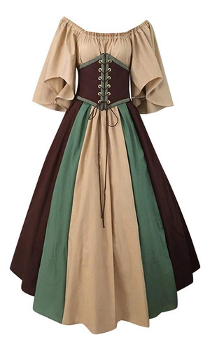 Uppada Disfraz Campesino Medieval Para Mujer Talla Vestido