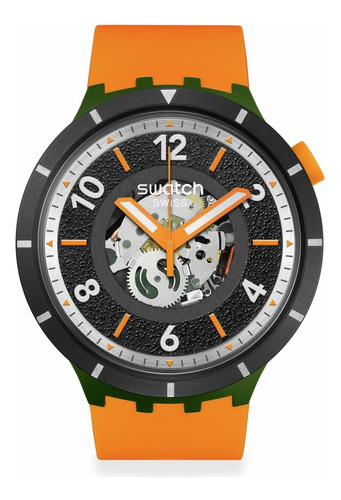 Reloj Swatch Unisex Casual Naranja Biocerámica Cuarzo Otoño-