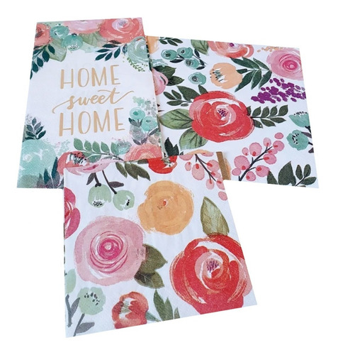 Imagen 8 de 8 de Servilletas Decoupage Set Rosas Acuareladas Laura Craft