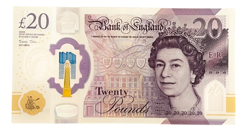 Cédula Flor De Estampa £20 Inglaterra Rainha Elizabeth Ii