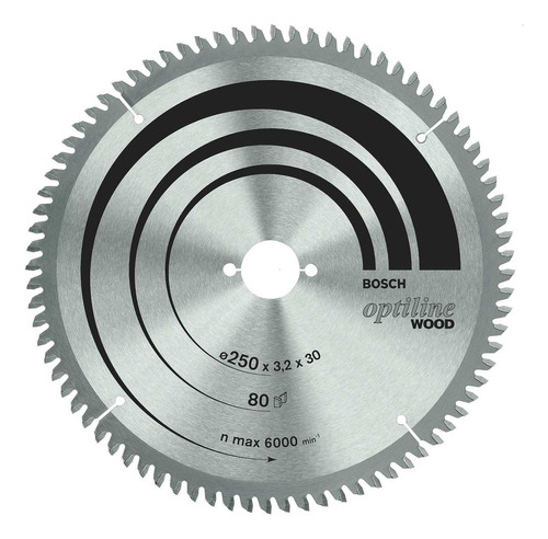 Hoja De Sierra Circular Optiline Wood Ø356 Bosch Color Plateado