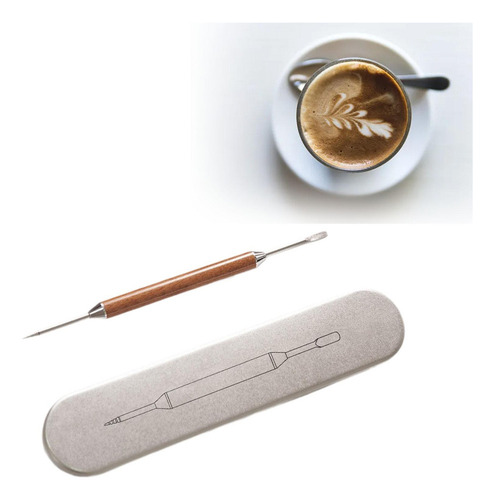 Pluma Para Tallar Café Latte Art Pen Con Caja De Hierro