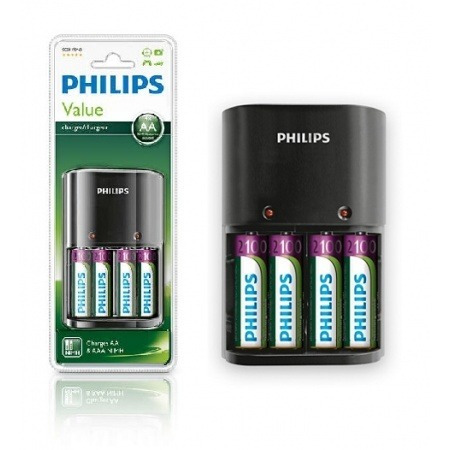 Cargador Philips Para 4 Pilas Aaa/aa Con Pilas Aa