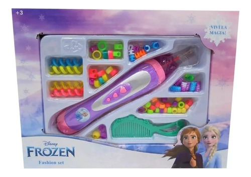 Trenzador Para Pelo Frozen Fashion Set Peine + Mostacillas