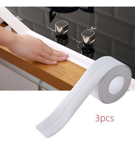 Cinta De Sellado De Pared Impermeable Para Cocina, Baño, 3 U