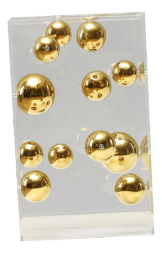 Capa De Acrílico Transparente Bola 16cm X 16cm X 26cm Ouro