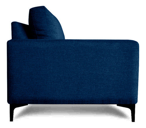 Sillon Individual Ocacional Salas Modernas Minimalista Retro Color Azul Moonlight Diseño De La Tela Lino