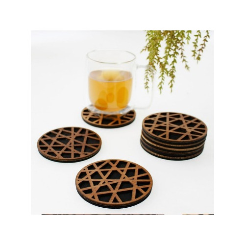 Portavasos D Mdf Madera Personalizados Grabados Con Sin Logo