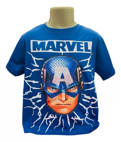 Camiseta Infantil Led Homem de Ferro Manga Curta Marvel