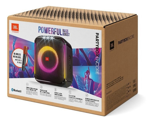 Caixa De Som Party Box Encore 2 Microfones Preta Jbl Cor Preto 110V/220V