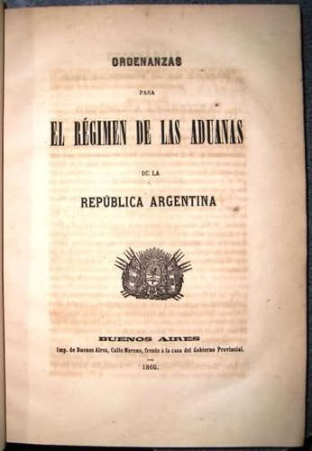 Aduana Taylor Buenos Aires 1866 Regimen Argentina Deltren10