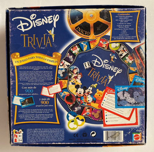 Juego De Mesa Disney Trivia + De 1800 Preguntas Mattel 2002 (Usado)