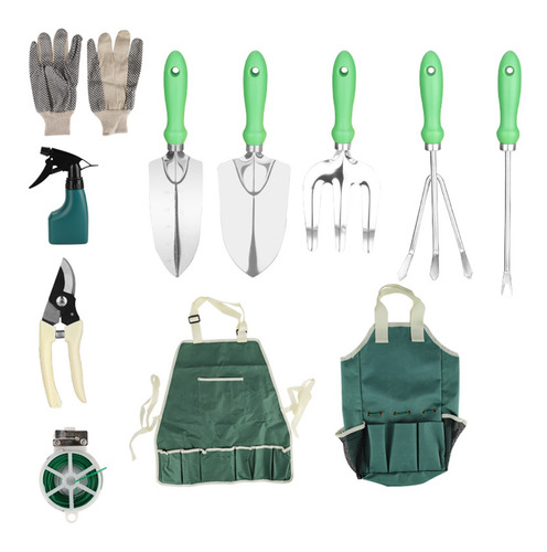 Imagen 1 de 9 de Juego De 11 Herramientas De Jardín Con Bolsa De Jardinería