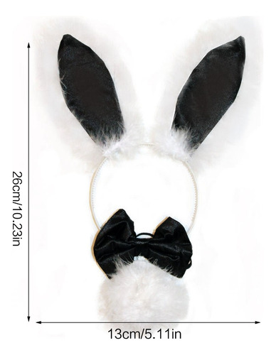Diadema Con Forma De Oreja De Conejo, Cola Y Pajarita Para H