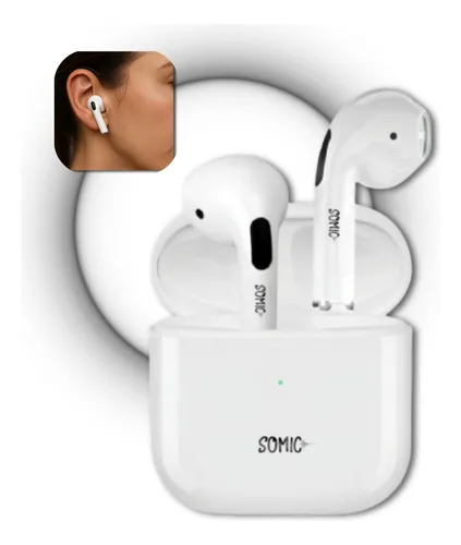 Fone De Ouvido Bluetooth Sem Fio Bateria De Longa Duração Compatível Com Todos Os Celulares Conexão Rápida Somic Branco