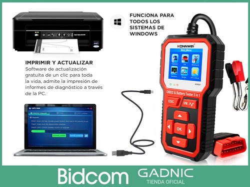 Imagen 6 de 9 de Scanner Automotriz Konnwei Diagnostico Automotriz Cable Usb