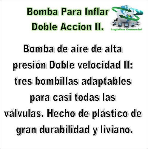 Bomba Para Inflar Doble Accion I I Intex Colchon Bote 68614