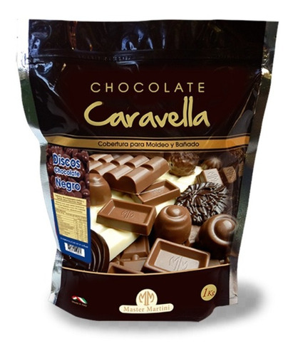 Chocolate Caravella Cobertura Alfajor Discos Negro