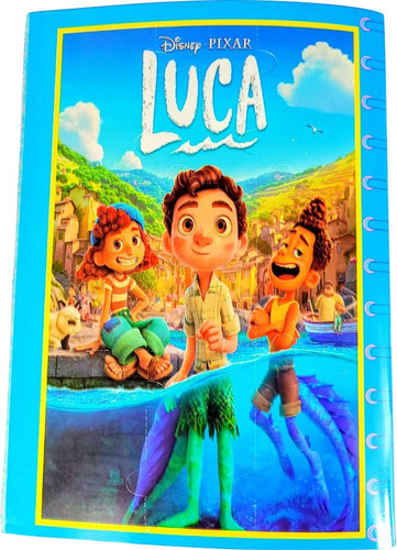 Libro Para Colorear Luca + Cartas Y Tazos Recortables